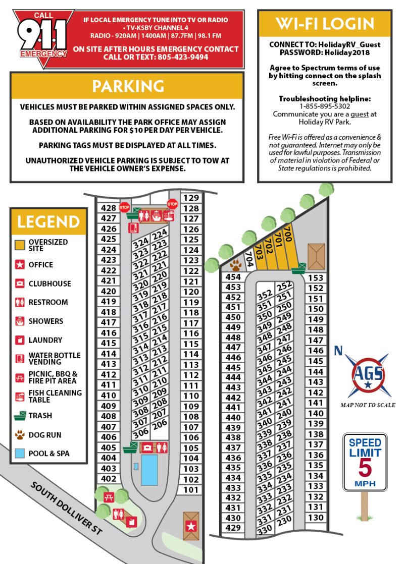 RV Park Site Map RV Park Campground Map in Central CA